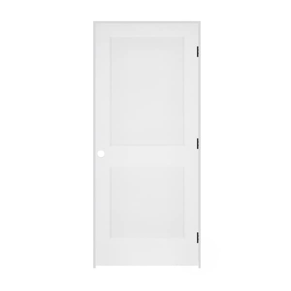 Codel Doors 36" x 80" x 1-3/8" Primed 2-Panel Interior Flat Panel Door with Ovolo Bead 7-1/4" LH Prehung Door 3068pri8082LH10B714 - main